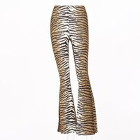 2022 Primavera Y Verano Ropa De Mujer Pantalones Acampanados De Cintura Alta Con Estampado De Leopardo sku image 17