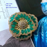 Vintage Flowers Shaped Gemstone Folding Retro Pearl Earrings Brooch Wholesale sku image 13