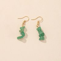 Vintage Color Crystal Gravel Retro Alloy Geometric Earrings Wholesale sku image 6