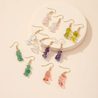 Vintage Color Crystal Gravel Retro Alloy Geometric Earrings Wholesale main image 1