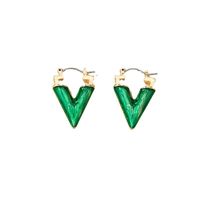 Vintage Geometric V-shaped Color Alloy Hoop Earrings Wholesale main image 6