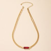 Red Crystal Gemstone Necklace Female Hip-hop Sweater Chain Wholesale main image 5