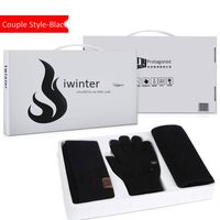 Autumn And Winter Hats, Scarves, Gloves, Three-piece Suits, Men&#39;s And Women&#39;s Plus Velvet Warm Knitted Wool Suits main image 3