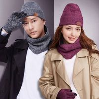 Autumn And Winter Hats, Scarves, Gloves, Three-piece Suits, Men&#39;s And Women&#39;s Plus Velvet Warm Knitted Wool Suits main image 9