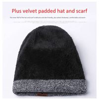Autumn And Winter Hats, Scarves, Gloves, Three-piece Suits, Men&#39;s And Women&#39;s Plus Velvet Warm Knitted Wool Suits main image 11