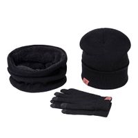 Autumn And Winter Hats, Scarves, Gloves, Three-piece Suits, Men&#39;s And Women&#39;s Plus Velvet Warm Knitted Wool Suits sku image 1