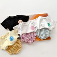 Koreanische Kinderkleidung Baumwolle Süßer Smiley Anzug Sommer Zweiteiliges Set main image 1