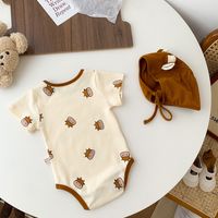 Cartoon Calf Short-sleeved One-piece Romper Thin Round Neck Pullover Baby Romper main image 3
