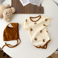 Cartoon Calf Short-sleeved One-piece Romper Thin Round Neck Pullover Baby Romper main image 4