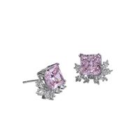 Fashion Snowflake Light Pink Flash Zircon Fine Ring Earring Necklace Three-piece Set main image 1