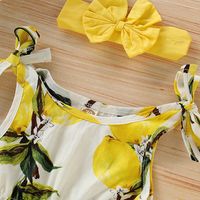 Cute Lemon Printing Triangle Romper With Hairband Romper Clothing main image 6
