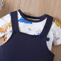 2022 New Dinosaur Short-sleeved T-shirt Overalls Two-piece Set Wholesale main image 5