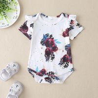 Summer New Baby Girl Fashion Short-sleeved Top Skirt Suit Floral Print Two-piece Set main image 4