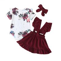 Sommer Neue Baby Mädchen Mode Kurzärmelige Top Rock Anzug Blumendruck Zweiteiliges Set main image 6