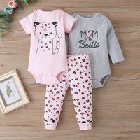 Autumn New Cute Long-sleeved Jumpsuit Three-piece Baby Fashion Pants Suit main image 2