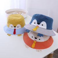 Automne Nouveau Chapeau De Pêcheur De Pingouin De Dessin Animé Pour Enfants Mignon Couleur Assortie Chapeau À Grand Bord main image 3