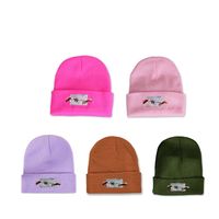 Fashion Painting Printing Knitted Trend Warm Simple Wool Hat Wholesale main image 3
