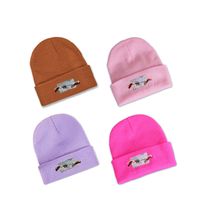 Fashion Painting Printing Knitted Trend Warm Simple Wool Hat Wholesale main image 4