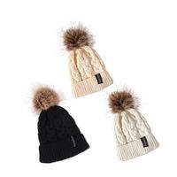Black Knitted Hat Male Treasure Warm Twist Wool Hat Female Autumn And Winter main image 3
