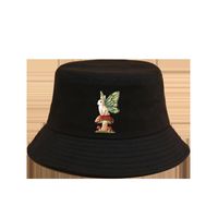 Cute Mushroom Rabbit Pattern Fisherman Wide-brimmed Sunshade Hat main image 6