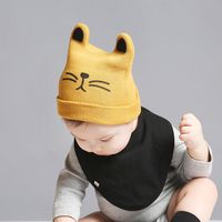 Meow Pattern Knitted Hat Korean New Baby Beanie Hat Autumn And Winter main image 2