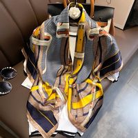 Spring And Summer New Satin Thin Silk Scarf Female Simulation Silk Chain Square Scarf main image 1