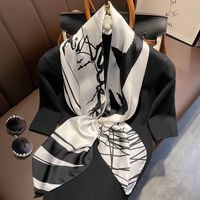 Simple Large Square Scarf Silk Scarf Female Spring And Autumn Korean Style 90cm Shawl main image 3