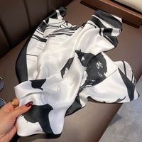 Simple Large Square Scarf Silk Scarf Female Spring And Autumn Korean Style 90cm Shawl main image 5