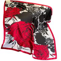 2022 Spring And Autumn New Floral Print Square Scarf 90cm Large Size Scarf main image 6
