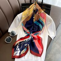 90cm Large Square Scarves Women's Silk Scarves Spring And Autumn Shawls main image 1