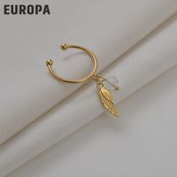 Fashion Pearl Letter Open Hollow Butterfly Stainless Steel Ring Wholesale sku image 6