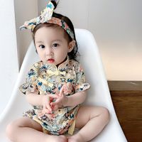 Cute Princess Fashion Chinese Style Newborn Baby Triangle Bag Romper sku image 1