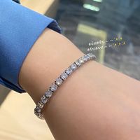 Bracelet Rectangulaire En Diamant Flash De Zirconium Incrusté De Cuivre De Mode Coréenne sku image 1