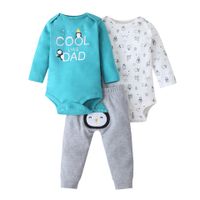 Autumn New Cute Long-sleeved Jumpsuit Three-piece Baby Fashion Pants Suit sku image 6