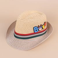 Children's Summer Straw Hat Summer New British Style Calf Overturned Jazz Hat sku image 5