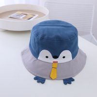 Autumn New Children's Cartoon Penguin Fisherman Hat Cute Color Matching Big Brim Hat sku image 2