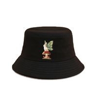 Cute Mushroom Rabbit Pattern Fisherman Wide-brimmed Sunshade Hat sku image 1