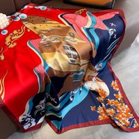 90cm Large Square Scarves Women's Silk Scarves Spring And Autumn Shawls sku image 2