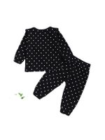 Kid Sports Leisure Polka Dot Sweaters And Trousers Suits main image 1