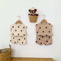 Children's Sleeveless Suit Cute Printed Cotton Baby Two-piece main image 1