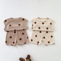 Children's Sleeveless Suit Cute Printed Cotton Baby Two-piece main image 4