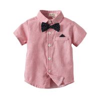 British Kid Summer Short-sleeved Shirt Overalls Four-piece Dress main image 3