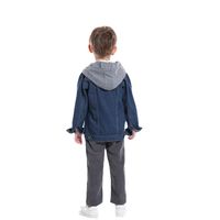 Korean Children's Denim Jacket Trendy Zipper Long-sleeved Hooded Denim Fake main image 4