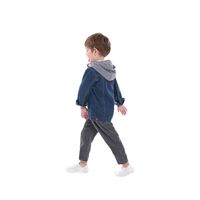 Koreanische Jeansjacke Für Kinder, Trendiger Reißverschluss, Langärmlige Jeans-fälschung Mit Kapuze main image 5