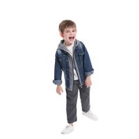 Koreanische Jeansjacke Für Kinder, Trendiger Reißverschluss, Langärmlige Jeans-fälschung Mit Kapuze main image 6