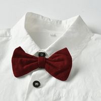 Kid Overalls Shorts Suit Bow Tie Pure White Shirt Two-piece Suit main image 3