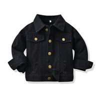 Nueva Chaqueta De Mezclilla Para Niños Chaqueta De Mezclilla Negra Con Solapa De Bloque De Color Coreano Para Niños main image 6