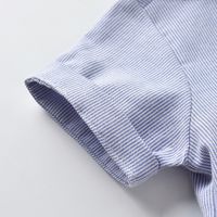 Striped Men's Short-sleeved Shirt Bow Suspender Shorts Suit main image 5