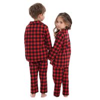 Autumn Cotton Pajamas New Red And Black Plaid Christmas Home Clothes Two-piece main image 3