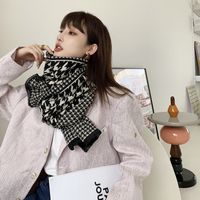 Korean Version Of The Houndstooth Scarf Double-sided New Mid-length Imitation Cashmere Shawl main image 4